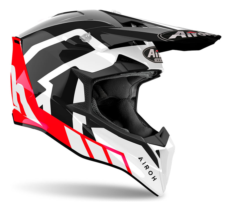 Capacete Airoh Wraaap Reloaded Preto Branco Vermelho Mo Novo