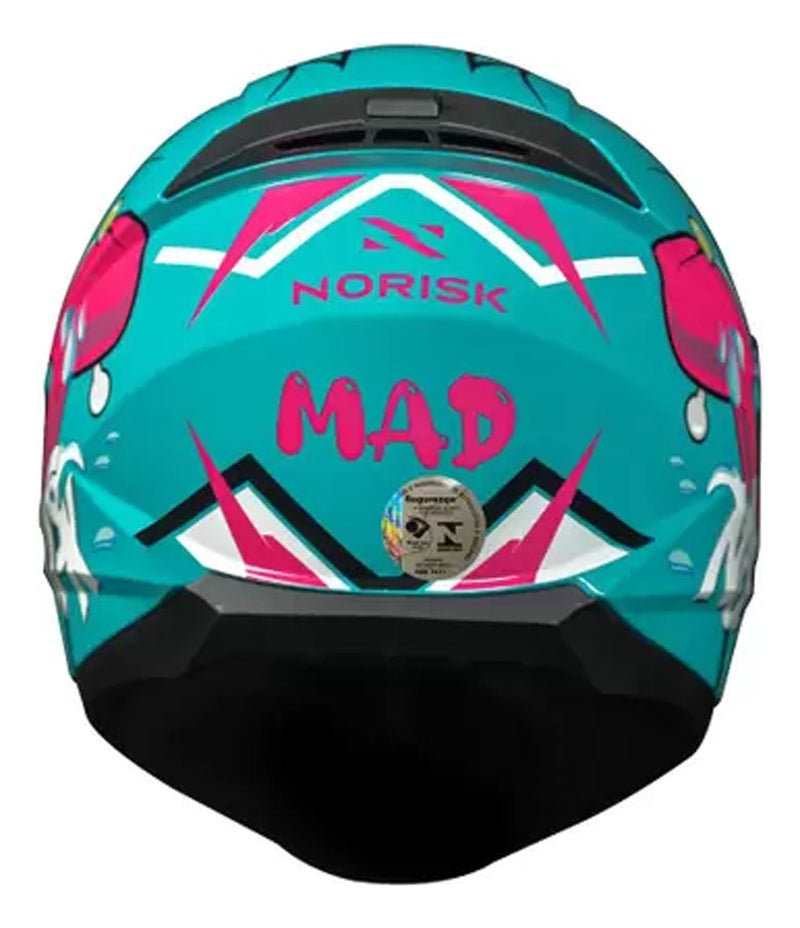 Capacete Feminino Fechado Norisk Ff802 Razor Mad Exclusivo