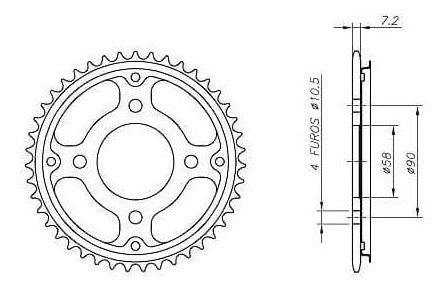 Kit Coroa 44 E Pinhão 15 Vaz Honda Titan 160 Fan 160