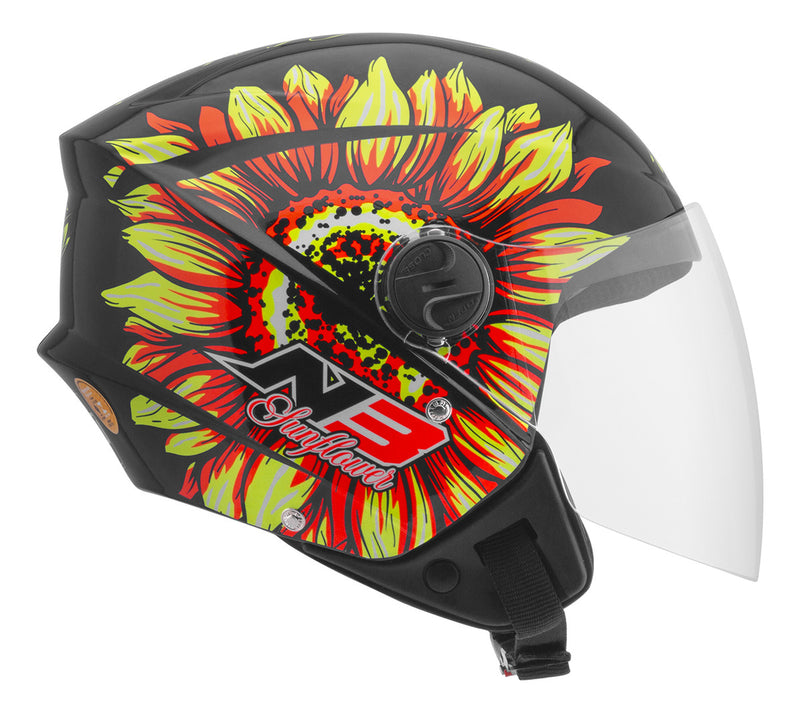 Capacete Moto Aberto Integral N3 Sunflower Girassol Urbano