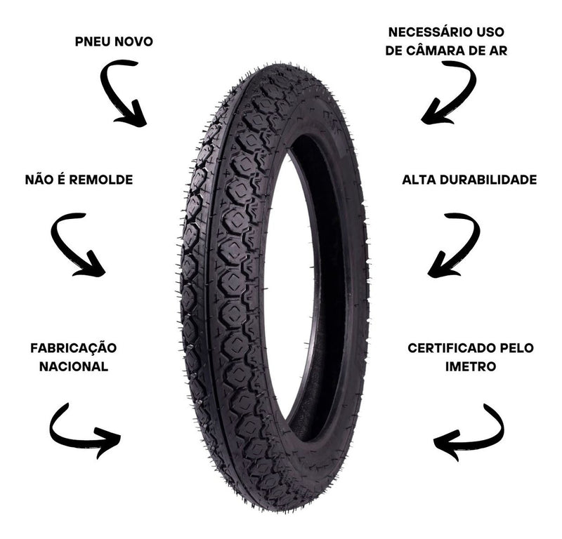 Pneu Traseiro Biz 100 Biz 125 80/100-14 Moto Honda Pop 110