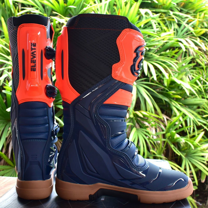 Bota Asw Elevate Enduro Azul Laranja Cross Motocross Trilha