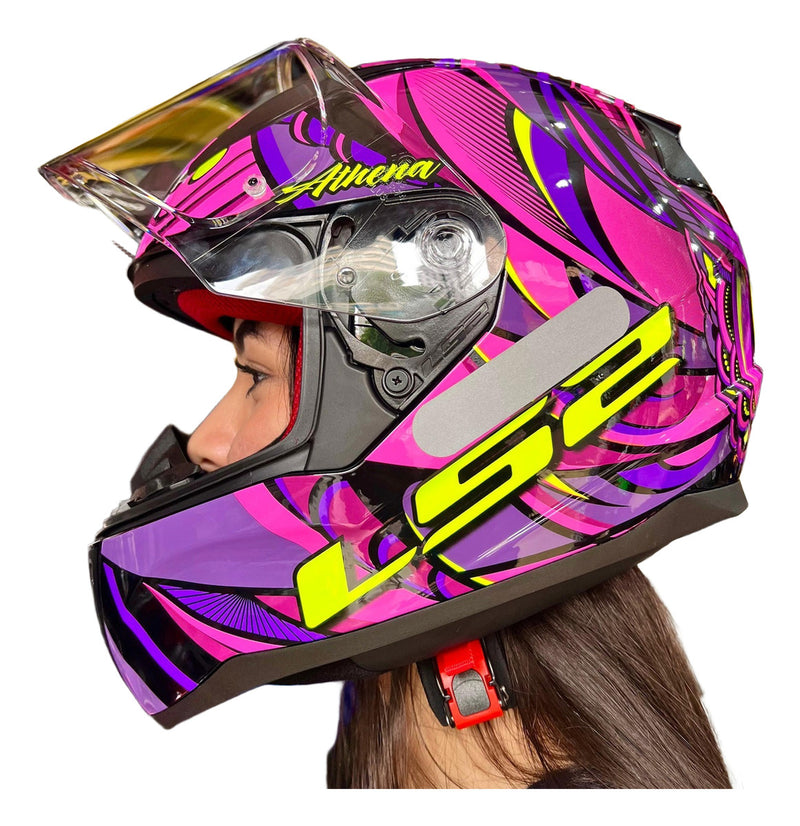 Capacete Ls2 Feminino Deusa Athena Coruja Atena Rosa Ff353