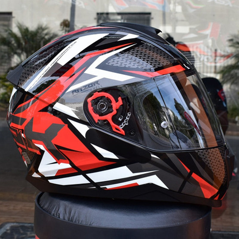 Capacete Fechado Norisk Razor Speedmax Sharp Vermelho Preto