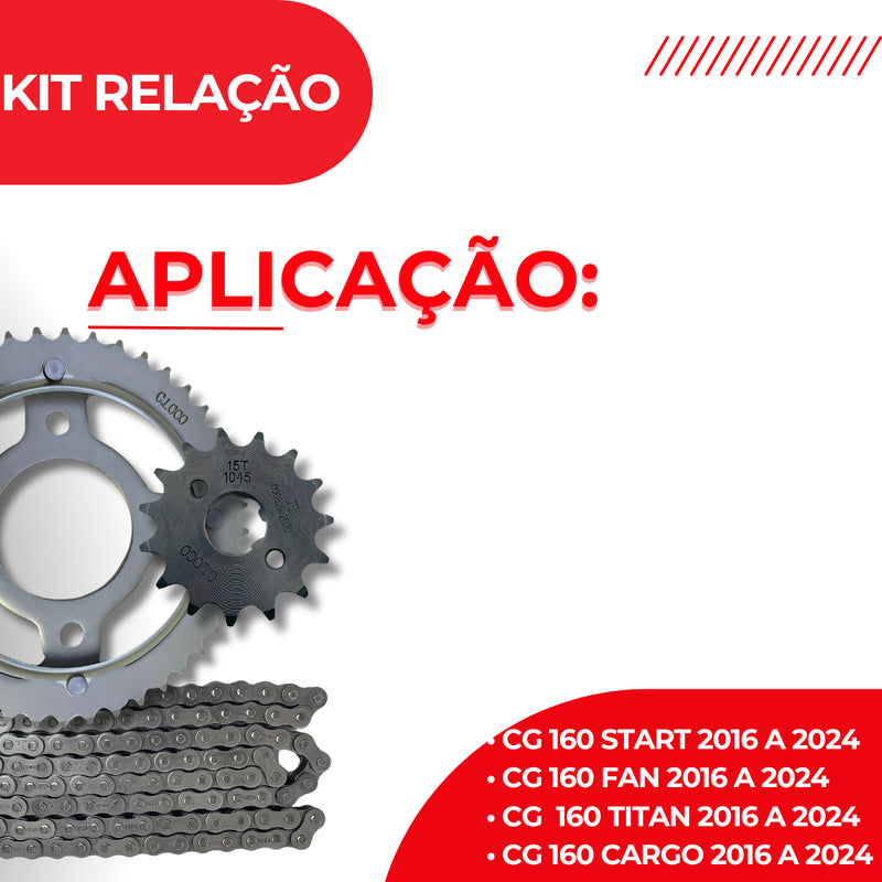 Kit Relação Honda Cg 160 Titan 160 Fan Start Cargo Aço 1045