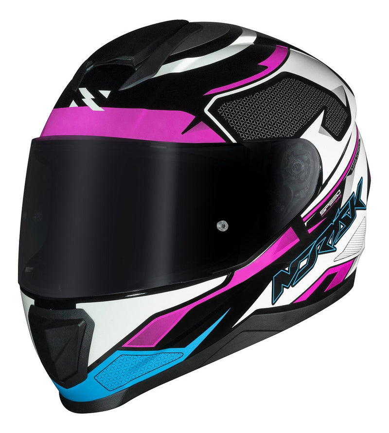 Capacete Feminino Norisk Razor Speedmax Rosa Azul Moto