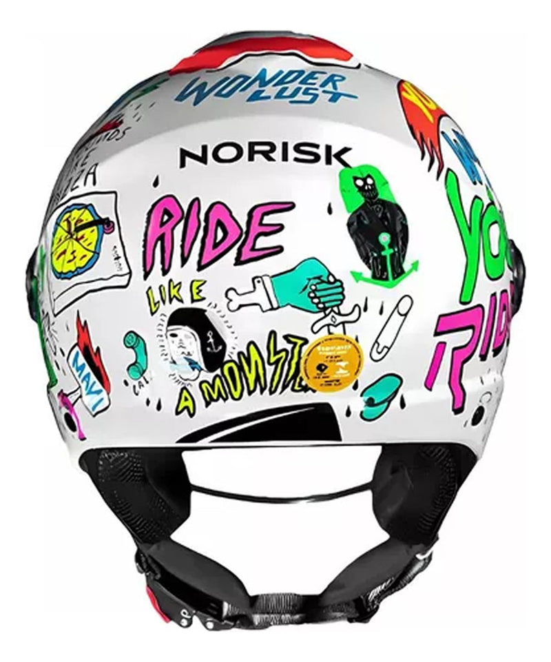 Capacete Norisk Orion Sv Free Branco Laranja