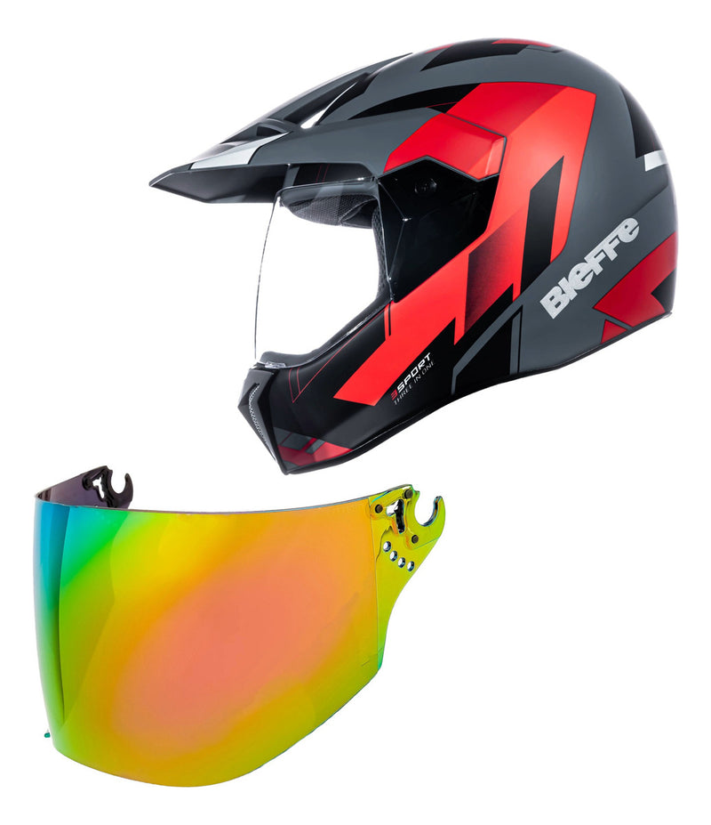 Capacete Moto Bieffe 3sport React + Viseira Camaleão