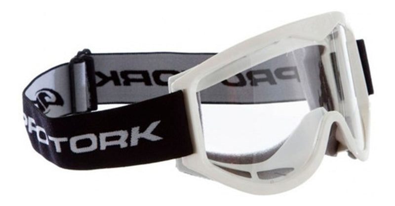 Óculos De Capacete Proteção Motocross Pro Tork Armação Branco-gelo Lente Transparente Tamanho Único