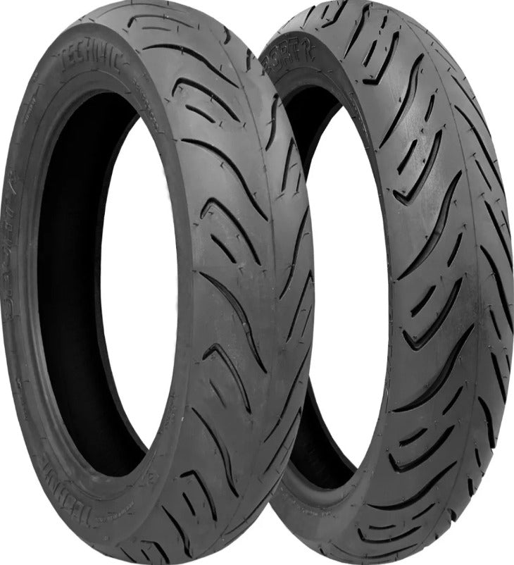 Par Pneu Biz Pop Technic 80/100-14 + 60/100-17 Sport R C/c