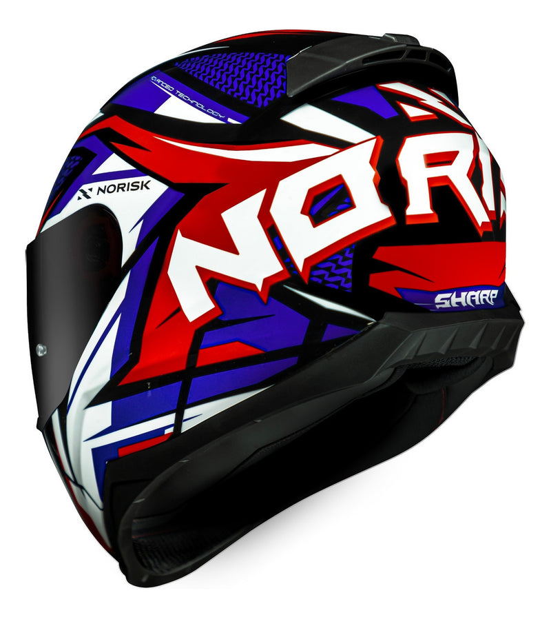 Capacete Norisk Razor Speedmax Azul Vermelho Branco