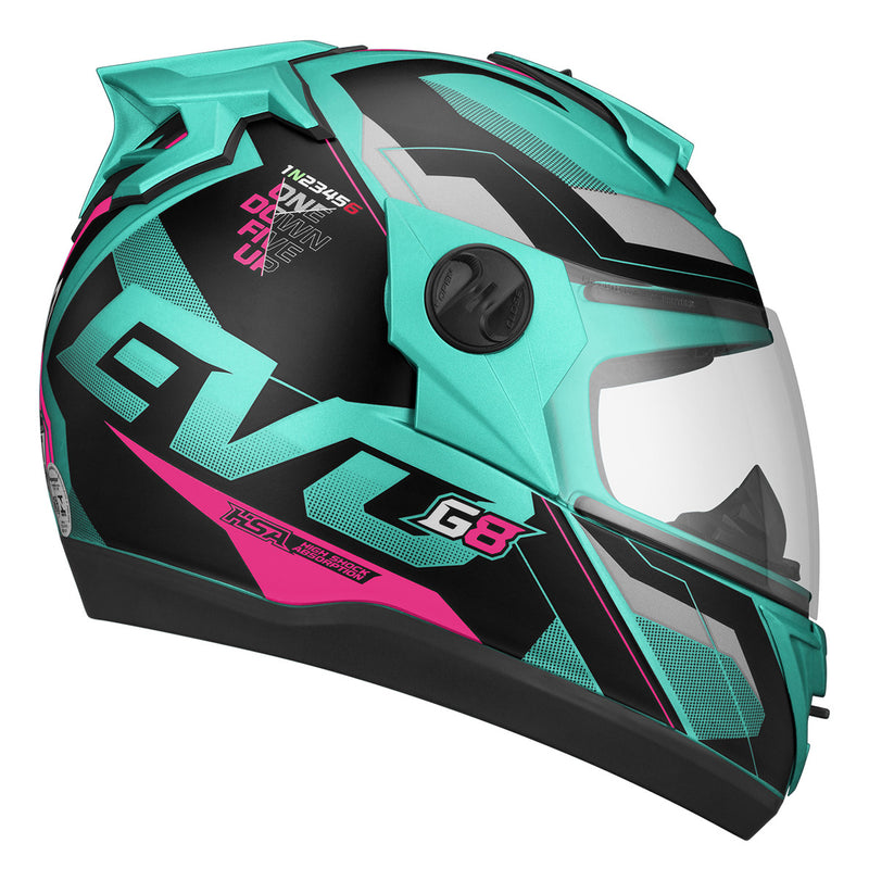 Capacete Moto Fechado Pro Tork Evolution 788 G8 Evo Cristal