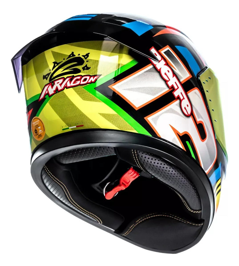 Capacete Bieffe B-12 Aragon Com Viseira Colorida + Aerofolio