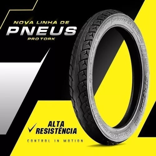 Pneu Pro Tork Dianteiro Racing 2.75-18 Pneu Traseiro 90/90-18 Str 7000 CG Titan Yes Ybr