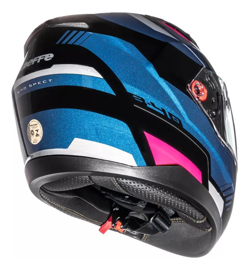 Capacete Moto Bieffe Touring B-40 Spect C/ Óculos Fumê Pink