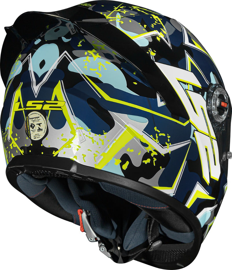 Capacete Masculino Moto Ls2 Ff358s Camo Azul Lançamento