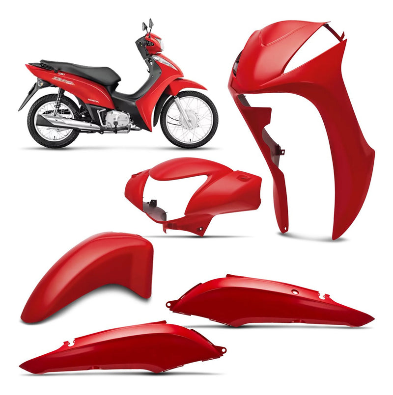 Plásticos Biz 125 2011 12 Vermelho Carenagem Honda Completa