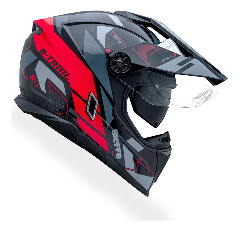 Capacete Moto Bieffe B-trail Conquest Com Óculos Interno