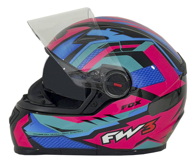 Capacete Moto Fechado Gtx Fox Fw3 Oculos Interno