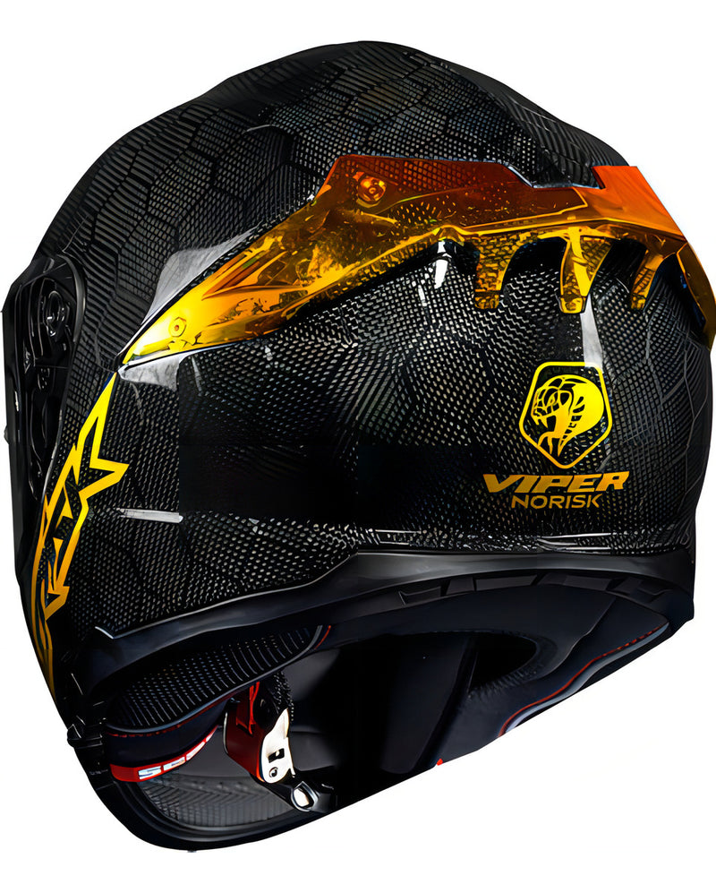 Capacete Norisk Viper Gt Snake Carbon Dourado Fxm Cor Preto/Dourado Tamanho do capacete 56