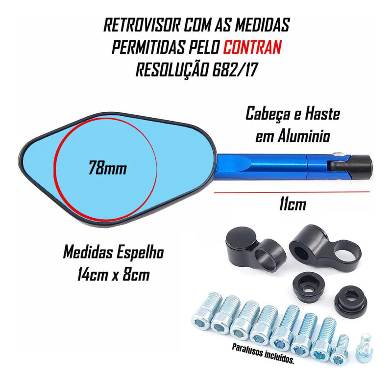 Retrovisor Espelho Esportivo Z300 Z650 Z750 Z800 Z900 Z1000