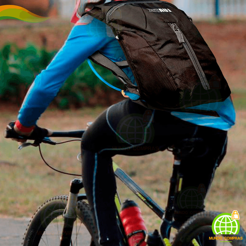 Mochila De Hidratação Impermeável C/ Refil 2 Litros Bike Mtb Cor Preto Desenho do tecido Liso