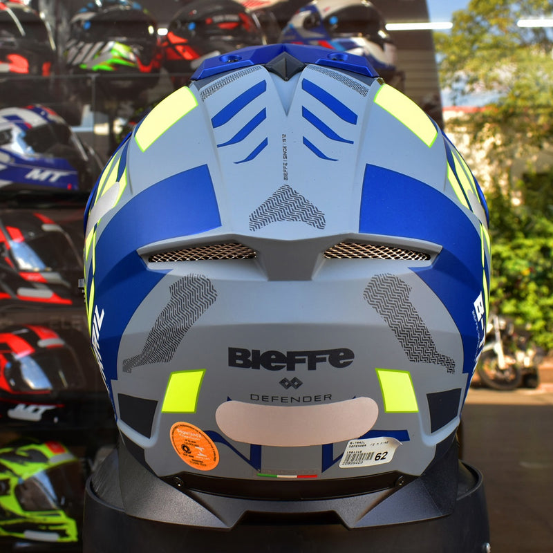 Capacete Masculino Bieffe B-trail Defender Azul Amarelo Moto