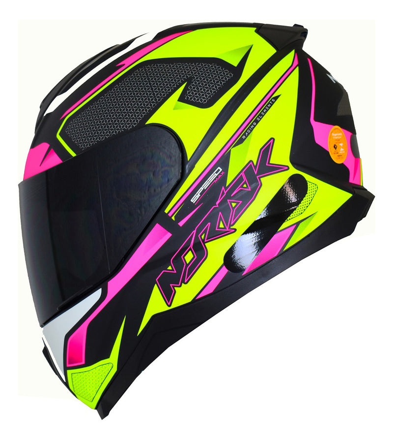 Capacete Moto Norisk Razor Speedmax Amarelo Viseira Fume