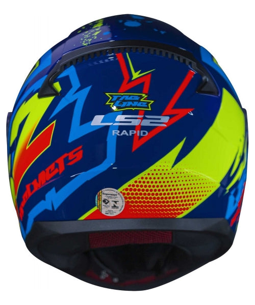 Capacete Ls2 Ff353 Rapid Tagline Azul Amarelo