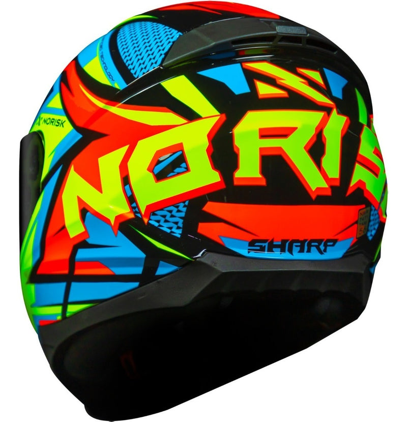 Capacete Moto Norisk Razor Ff802 Sharp + Viseira Vermelha