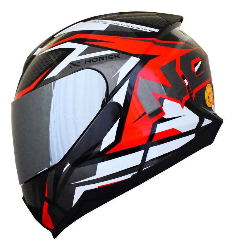 Capacete Masculino Norisk Razor Sharp Vermelho Moto Fechado