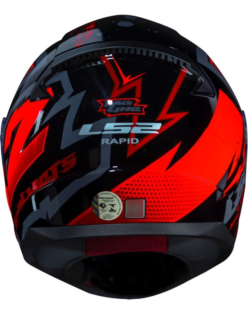 Capacete Moto Ls2 Ff353 Rapid Tagline Preto Laranja