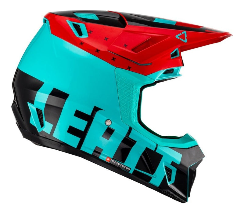 Capacete Cross Leatt Moto 7.5 C Óculos Acqua Blck Red Lj