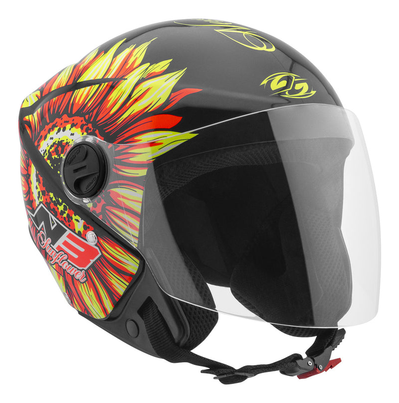 Capacete Moto Aberto Integral N3 Sunflower Girassol Urbano