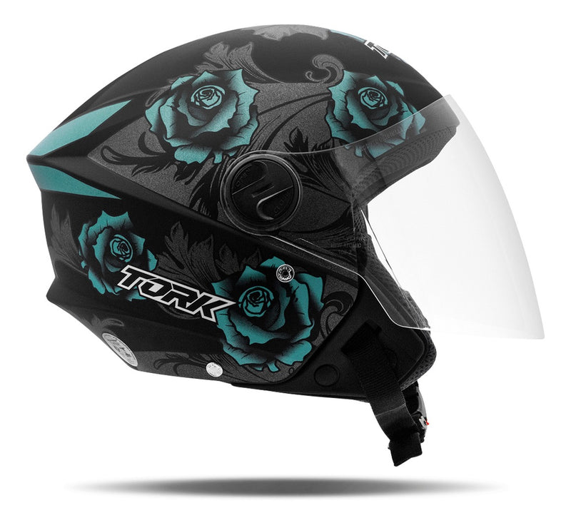 Capacete Aberto Feminino Pro Tork New Three Flowers Fosco