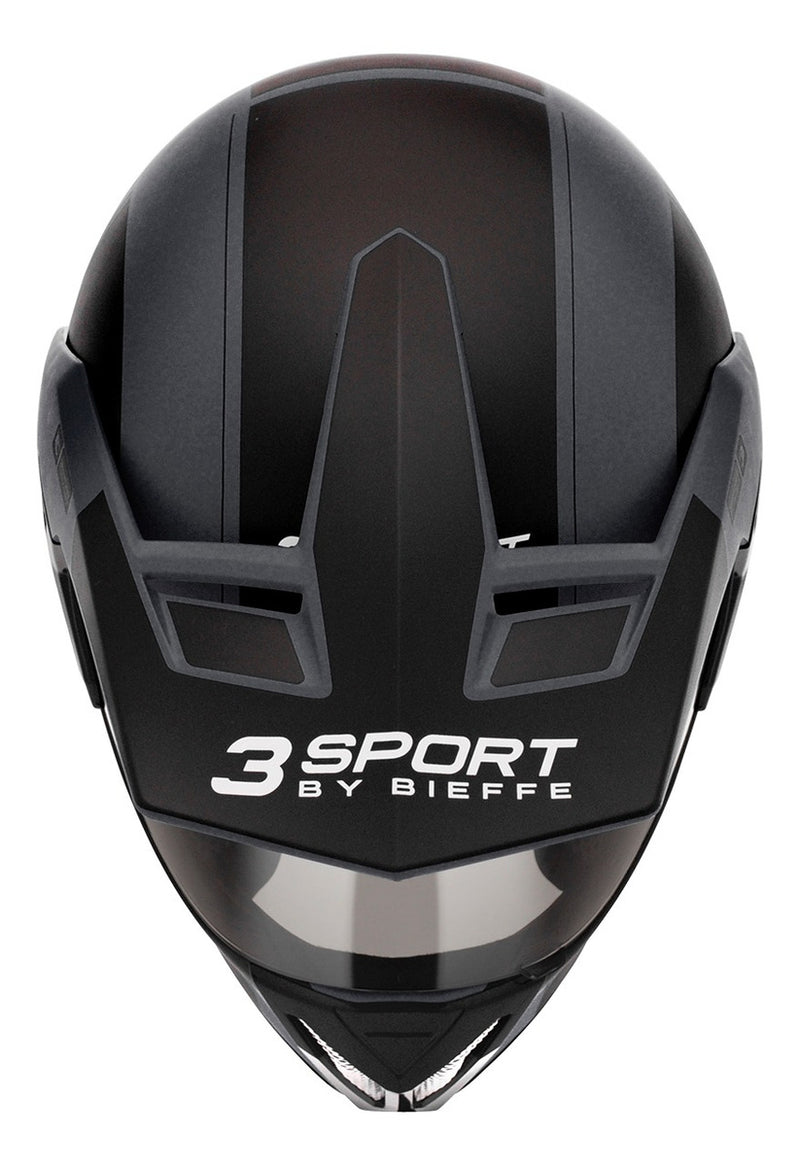 Capacete Bieffe 3 Sport Drift Preto Fosco Grafite Motocross