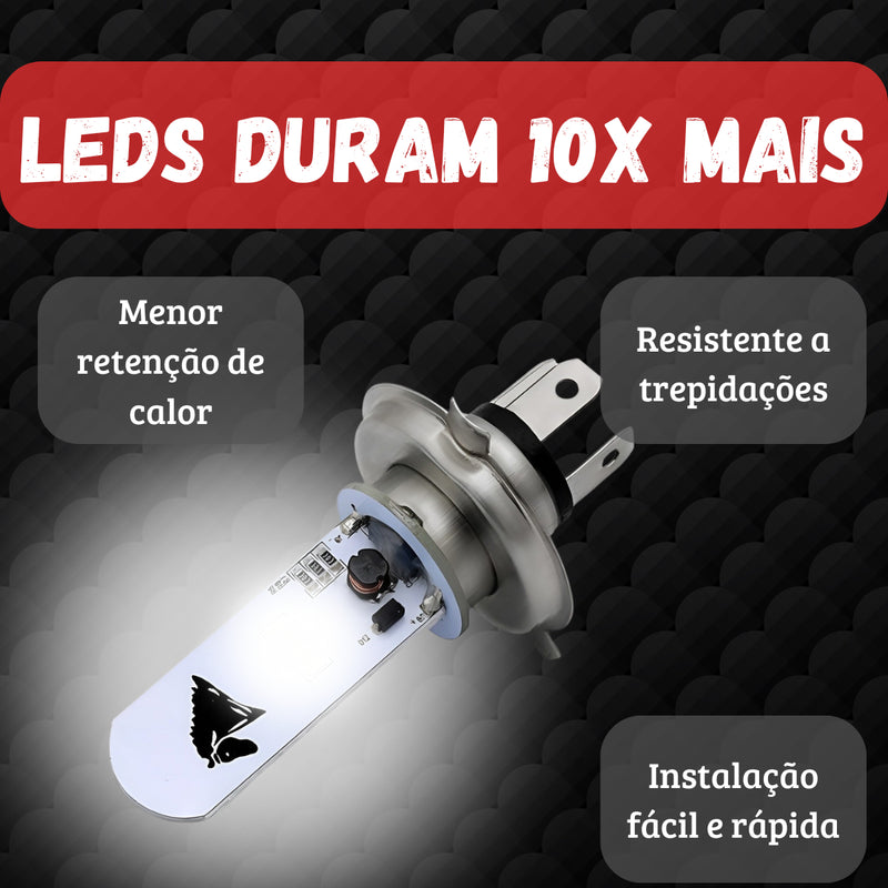 Lampada Farol Led H4 Stallion Cavalinho Efeito Xenon