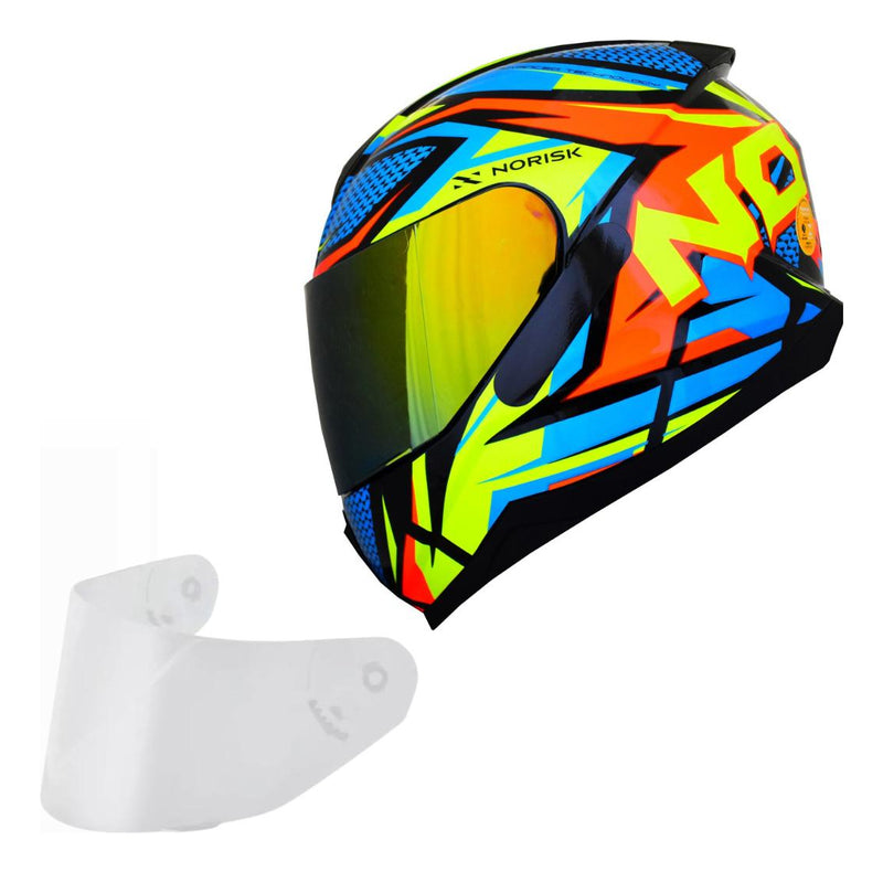 Capacete Masculino Norisk Razor Sharp Moto Viseira Dourada