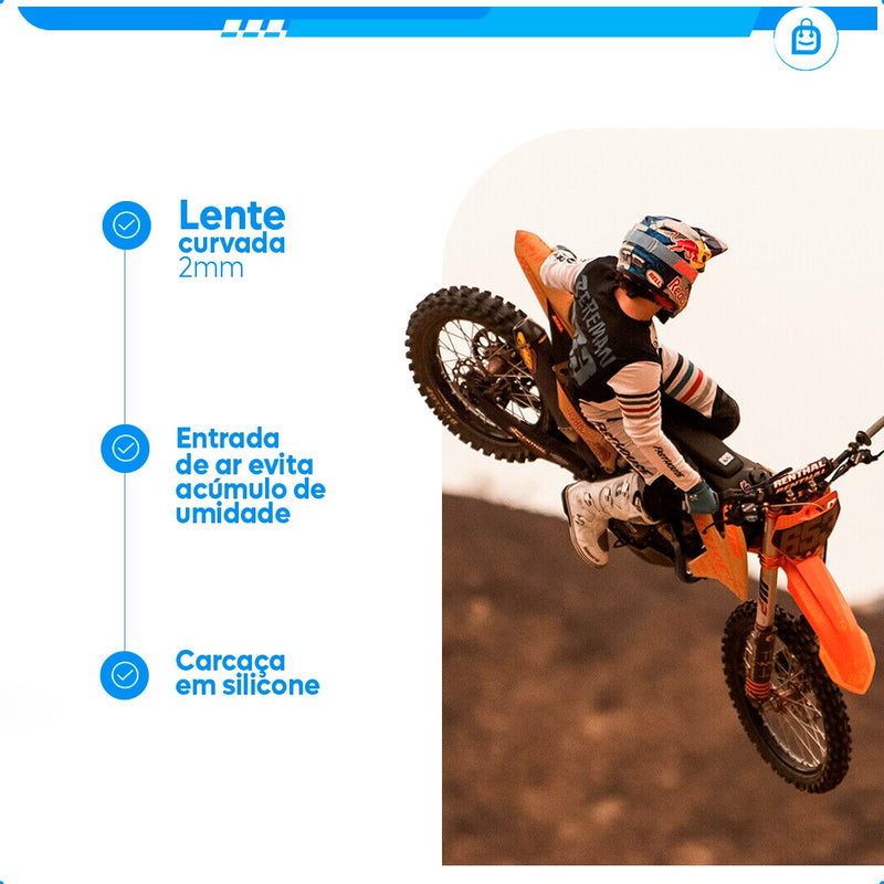 Óculos Motocross Enduro Trilha 100 Importado Lente Espelhada