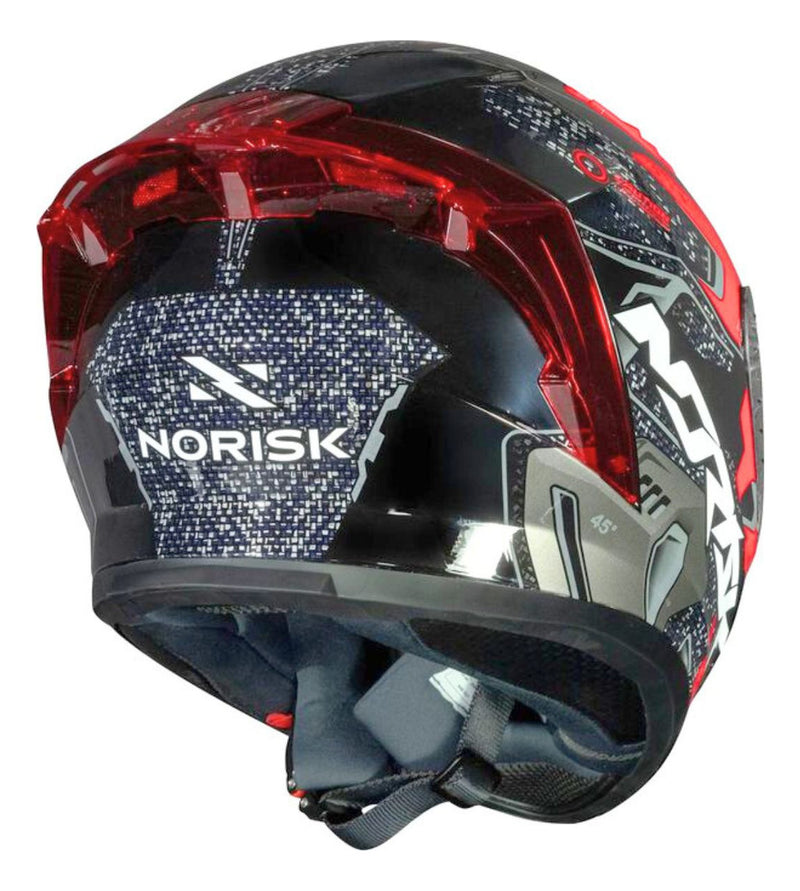 Capacete Norisk Flow Robot Vermelho + Viseira E Spoiler