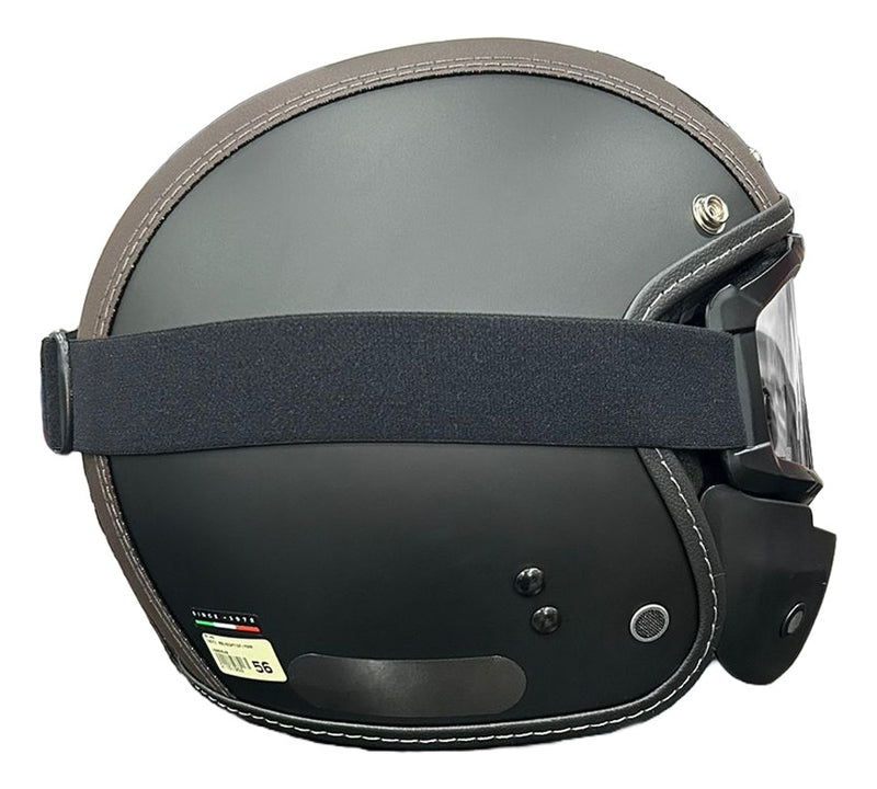 Capacete Bieffe Custom Motocicleta Marrom Café Racer Retro