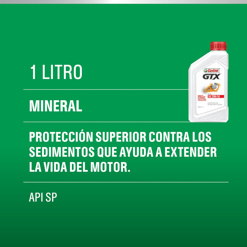 Óleo de motor Castrol mineral 20W-50 para carros, picapes e suvs