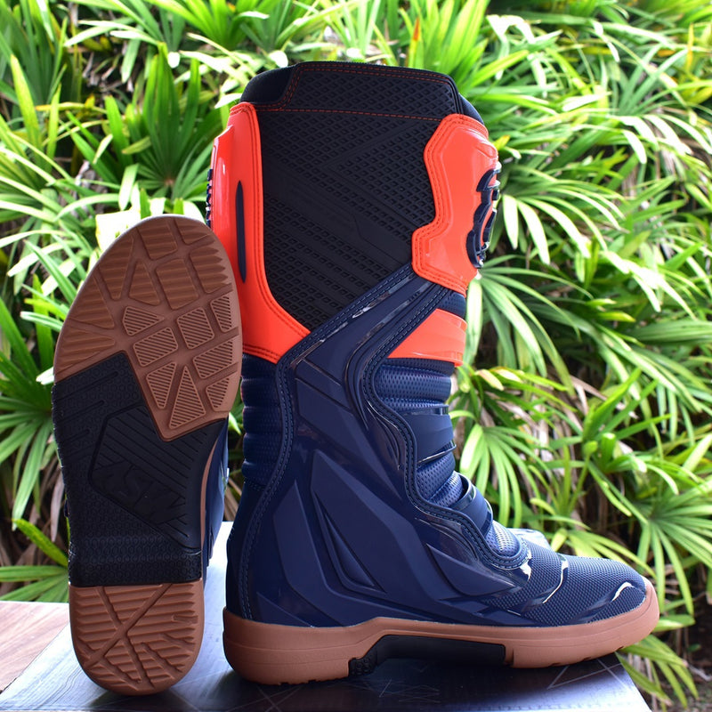 Bota Asw Elevate Enduro Azul Laranja Cross Motocross Trilha