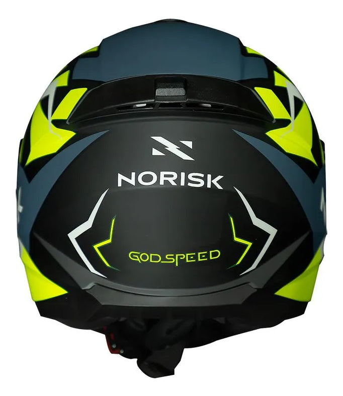 Capacete Masculino Norisk Razor Godspeed Azul Verde Fosco