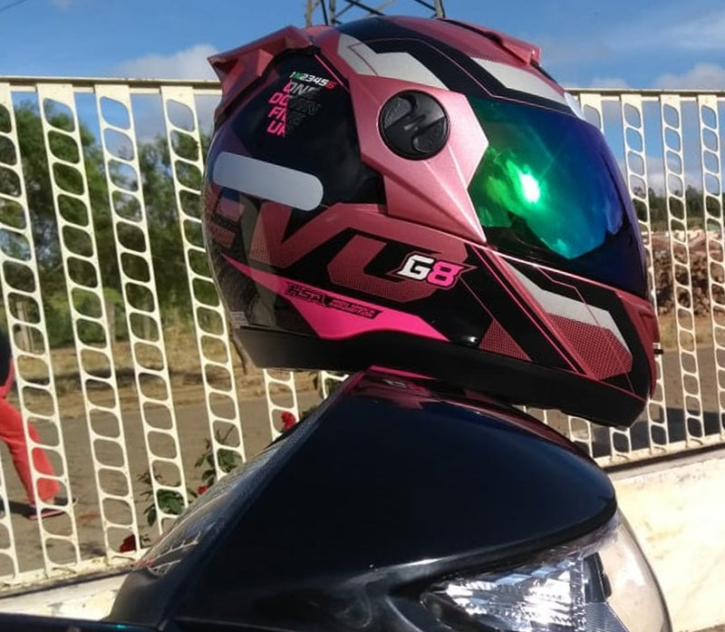 Capacete Rosa Feminino Fechado Pro Tork G8 Viseira Camaleão