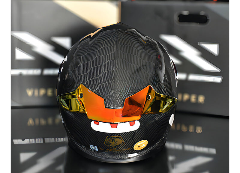 Capacete Norisk Viper Gt Snake Carbon Dourado Fxm Cor Preto/Dourado Tamanho do capacete 56