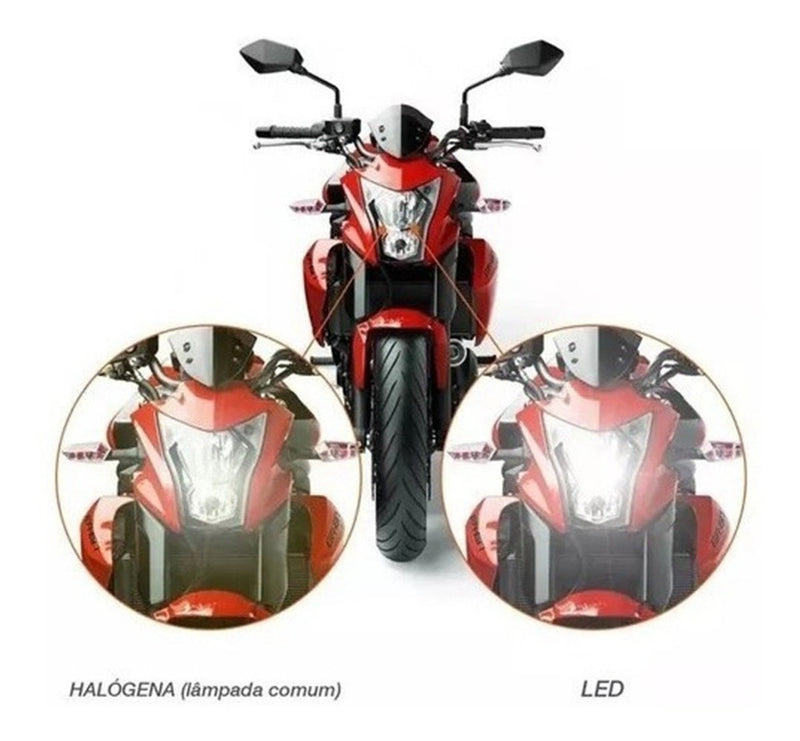 Lâmpada Moto Led H4 Titan 150 Factor Cg Fan Ybr Efeito Xenon