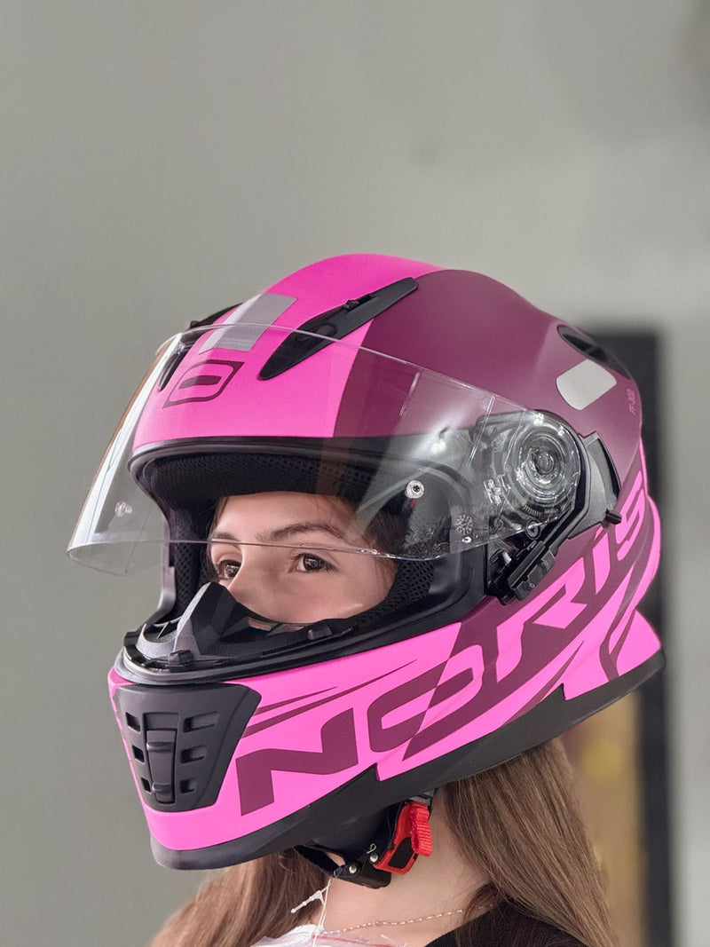 Capacete Norisk Moto Classico Feminino Ff302 Manty Rosa