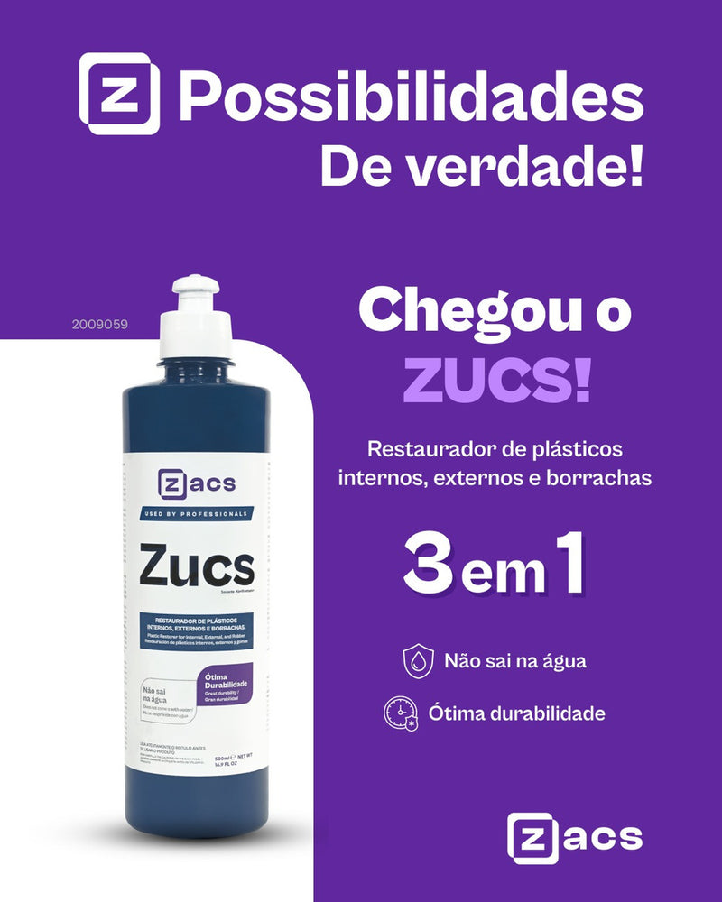 Zucs Restaura Plástico Interno Externo Borrachas 500ml Zacs