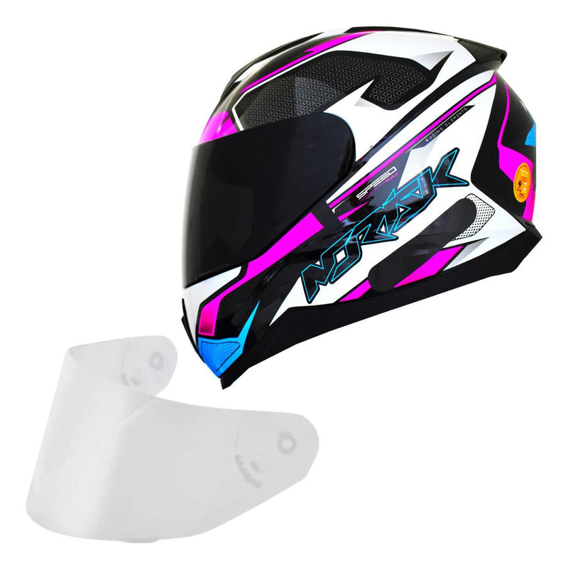 Capacete Feminino Norisk Razor Speedmax Rosa Viseira Fume